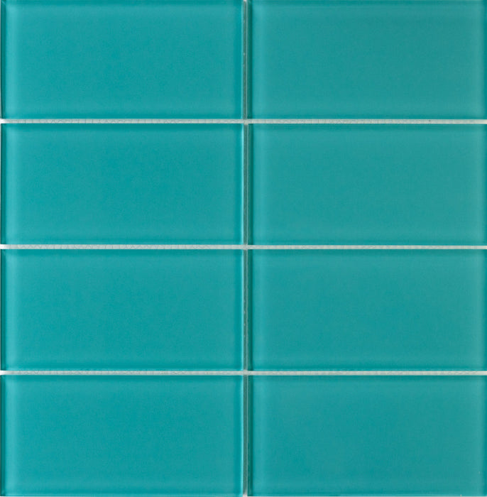 Sample of Lush Glass Subway Tile | Peacock 3x6