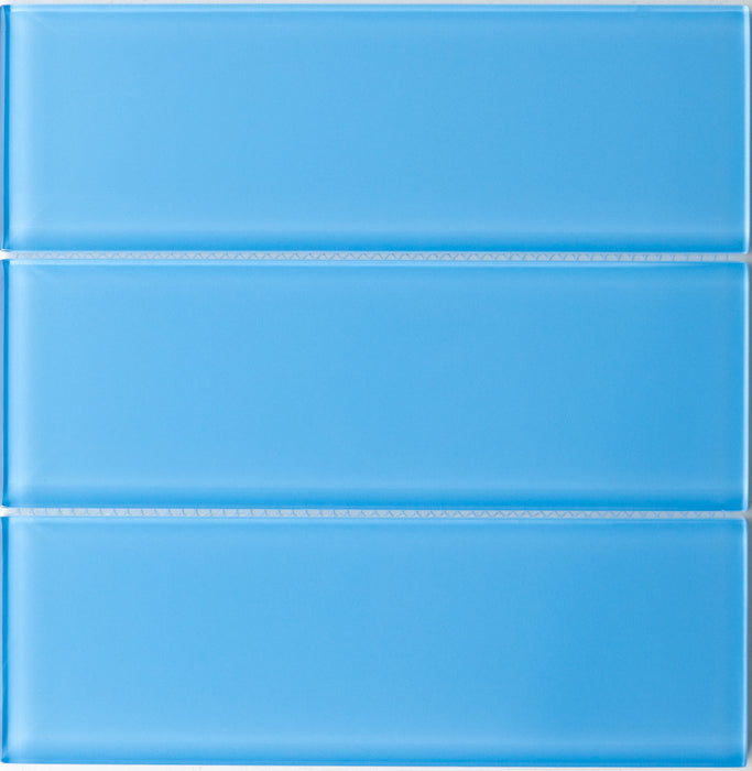Modwalls Lush Glass Subway Tile | 3x9 Periwinkle | Blue | Colorful Modern glass tile for bathrooms, showers, kitchen, backsplashes, pools & outdoors.
