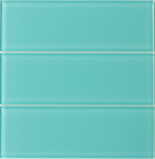 Modwalls Lush Glass Subway Tile | 3x9 Pool | Blue | Colorful Modern glass tile for bathrooms, showers, kitchen, backsplashes, pools & outdoors.