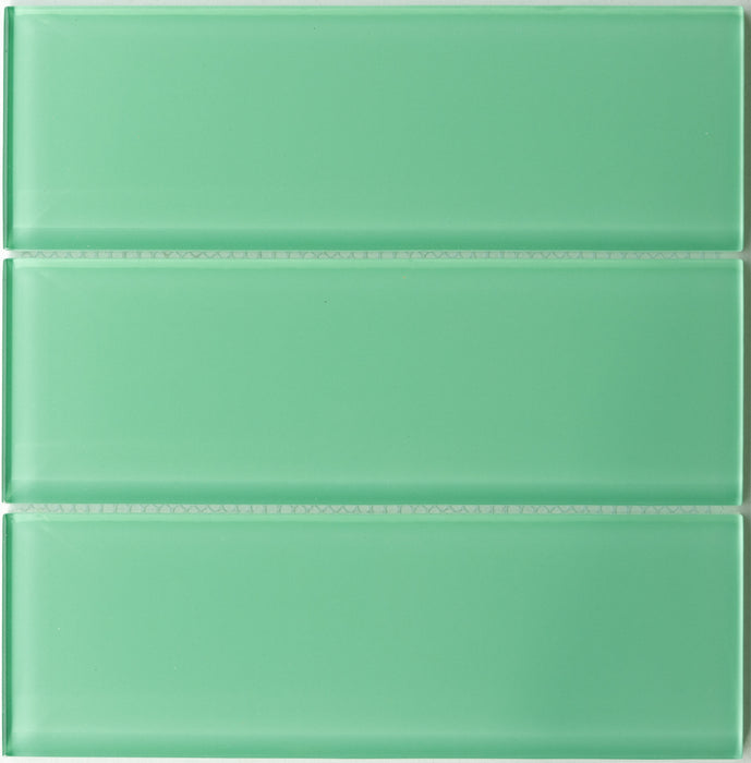 Modwalls Lush Glass Subway Tile | 3x9 in Rainforest | Green | Colorful Modern glass tile for bathrooms, showers, kitchen, backsplashes, pools & outdoors.