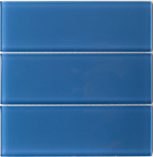 Modwalls Lush Glass Subway Tile | 3x9 Sapphire | Blue | Colorful Modern glass tile for bathrooms, showers, kitchen, backsplashes, pools & outdoors.