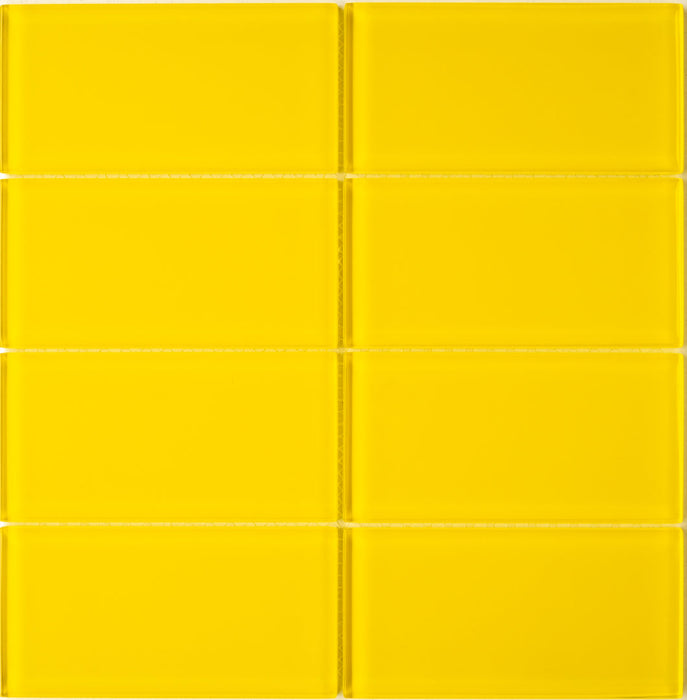Sample of Lush Glass Subway Tile | Sunshine 3x6