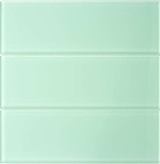 Modwalls Lush Glass Subway Tile | 4x12 Surf green | Colorful Modern glass tile for bathrooms, showers, kitchen, backsplashes, pools & outdoors.