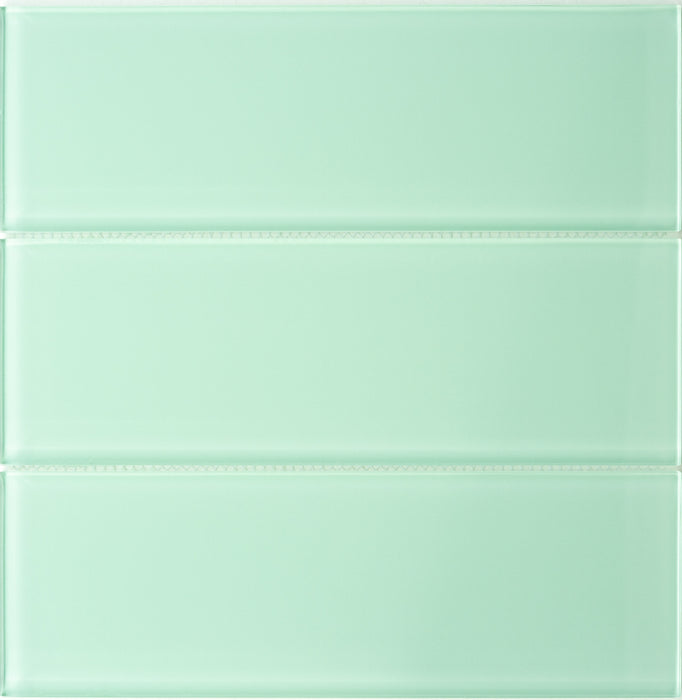 Modwalls Lush Glass Subway Tile | 4x12 Surf green  | Colorful Modern glass tile for bathrooms, showers, kitchen, backsplashes, pools & outdoors. 