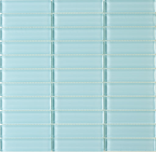 Modwalls Lush Glass Subway Tile | Vapor 1x4 | Blue | Colorful Modern glass tile for bathrooms, showers, kitchen, backsplashes, pools & outdoors.