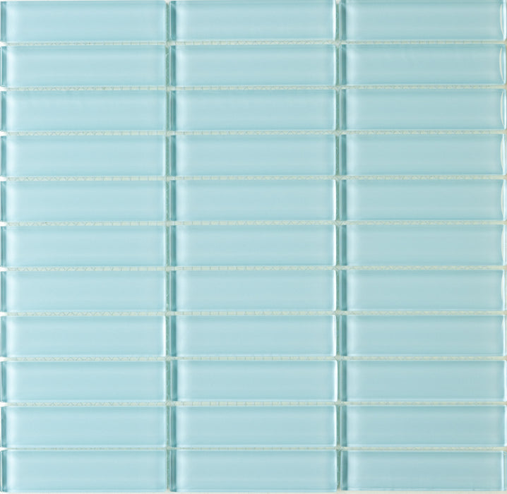 Modwalls Lush Glass Subway Tile | Vapor 1x4 | Blue | Colorful Modern glass tile for bathrooms, showers, kitchen, backsplashes, pools & outdoors.