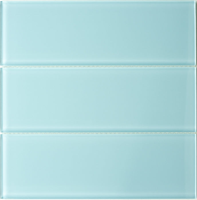 Modwalls Lush Glass Subway Tile | Vapor 4x12 | Blue | Colorful Modern glass tile for bathrooms, showers, kitchen, backsplashes, pools & outdoors.