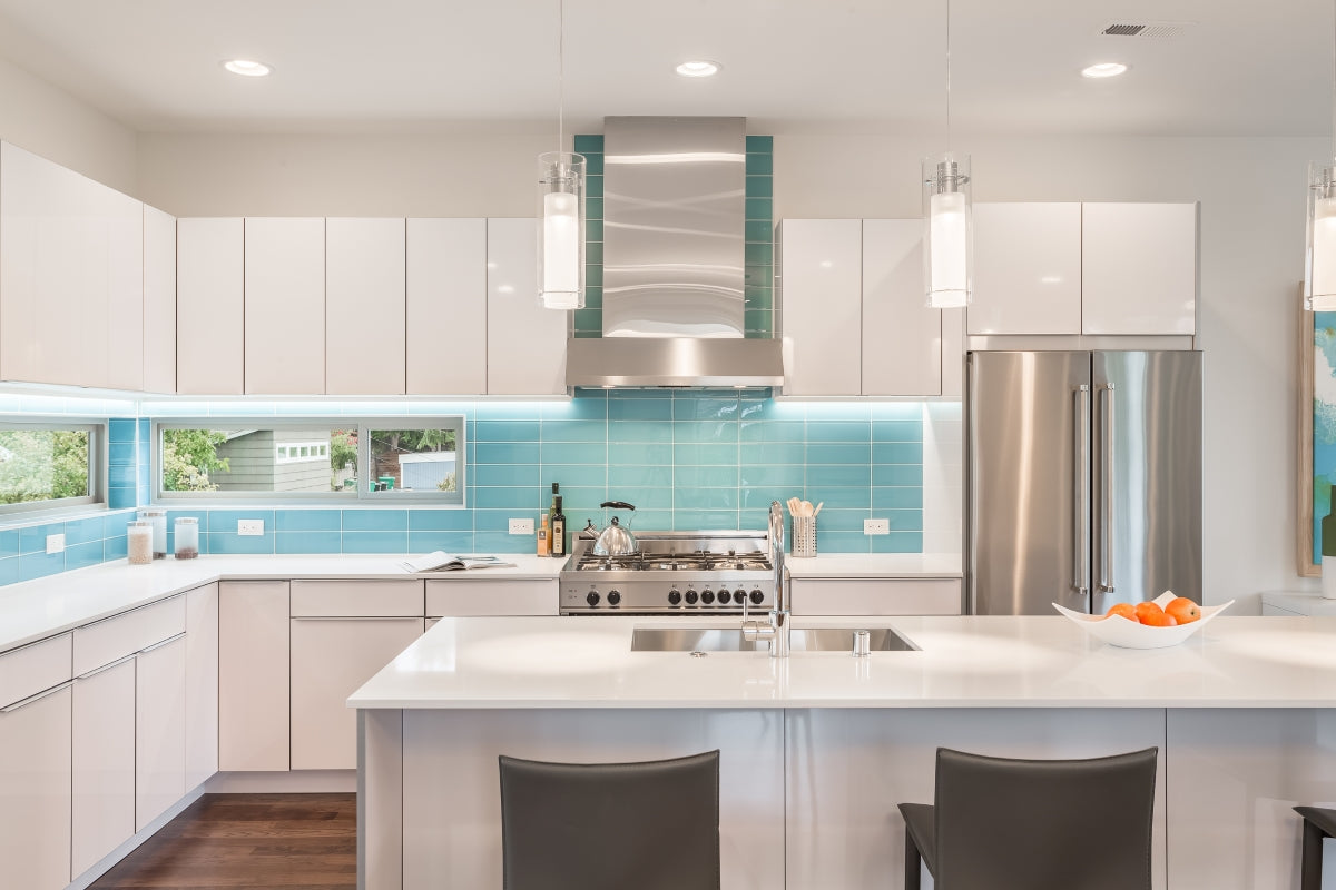 Modwalls Lush Glass Subway Tile | 4x12 in Breaker | Colorful Modern glass tile for bathrooms, showers, kitchen, backsplashes, pools & outdoors.