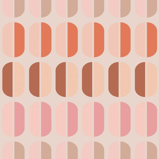 Modwalls ModPaper | ModDuo | Multicolor wallpaper with pink and red | Colorful Midcentury and Retro wallpapers for bathrooms, kitchens, living rooms, dining rooms, baby rooms, kid’s rooms, and offices.