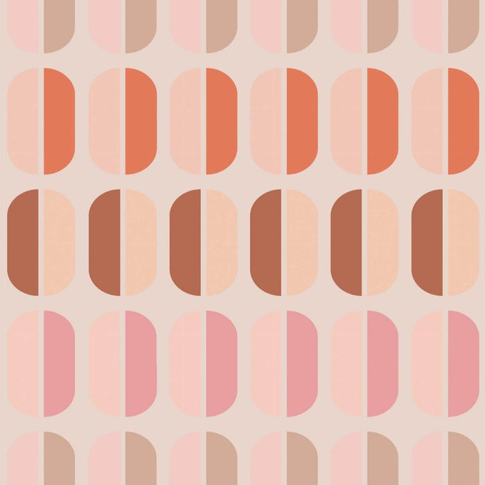 Modwalls ModPaper | ModDuo | Multicolor wallpaper with pink and red | Colorful Midcentury and Retro wallpapers for bathrooms, kitchens, living rooms, dining rooms, baby rooms, kid’s rooms, and offices.