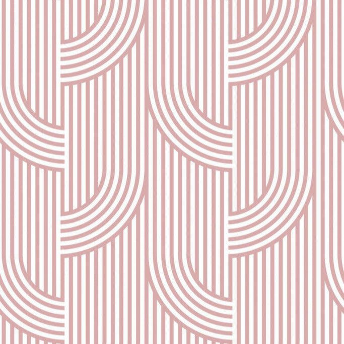 Modwalls ModPaper | ModGlide | Pink repeating wallpaper design | Colorful Midcentury and Retro wallpapers for bathrooms, kitchens, living rooms, dining rooms, baby rooms, kid’s rooms, and offices.