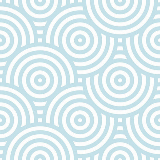 Modwalls ModPaper | ModSwirl | Light blue swirling repeating wallpaper design | Colorful Midcentury and Retro wallpapers for bathrooms, kitchens, living rooms, dining rooms, baby rooms, kid’s rooms, and offices.