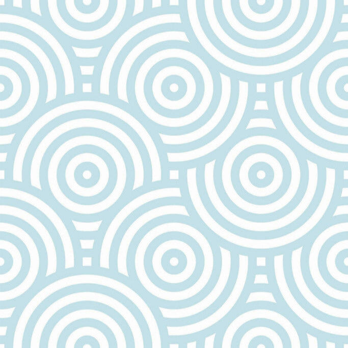 Modwalls ModPaper | ModSwirl | Light blue swirling repeating wallpaper design | Colorful Midcentury and Retro wallpapers for bathrooms, kitchens, living rooms, dining rooms, baby rooms, kid’s rooms, and offices.