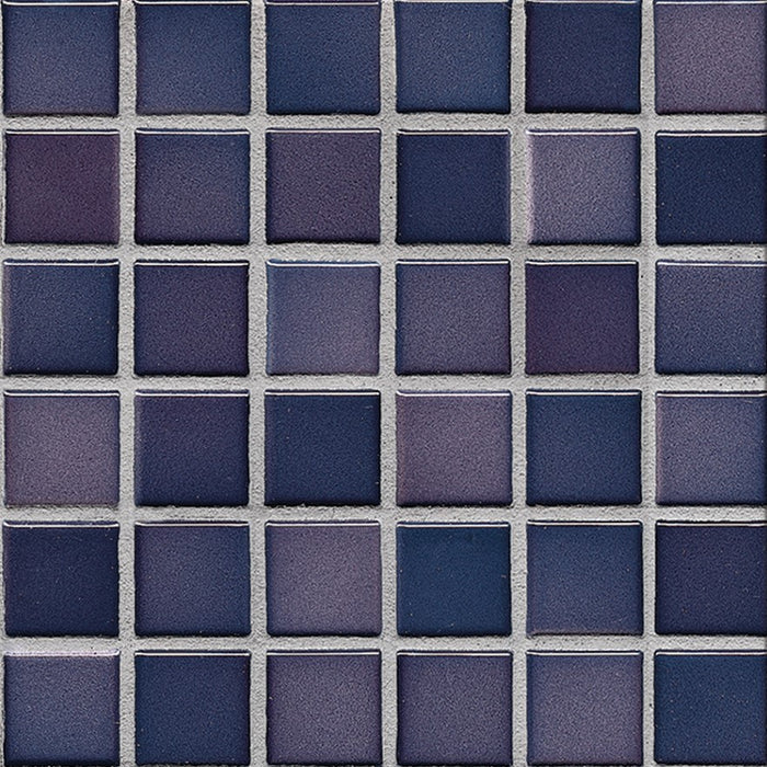 Sample of Modwalls Mediterranean Mosaic Porcelain Tile | Madiera Blend Gloss | Purple | Colorful Modern & Midcentury tile for bathrooms, kitchens, backsplashes, showers, floors, pools & outdoors.
