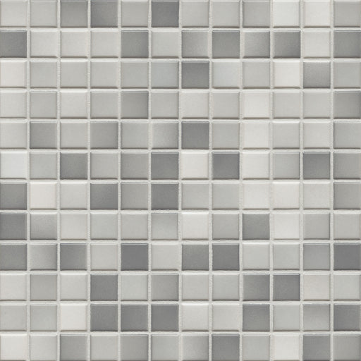 Modwalls Mediterranean Mosaic Porcelain Tile | Marrakesh Blend Matte | Gray | Colorful Modern & Midcentury tile for bathrooms, kitchens, backsplashes, showers, floors, pools & outdoors.
