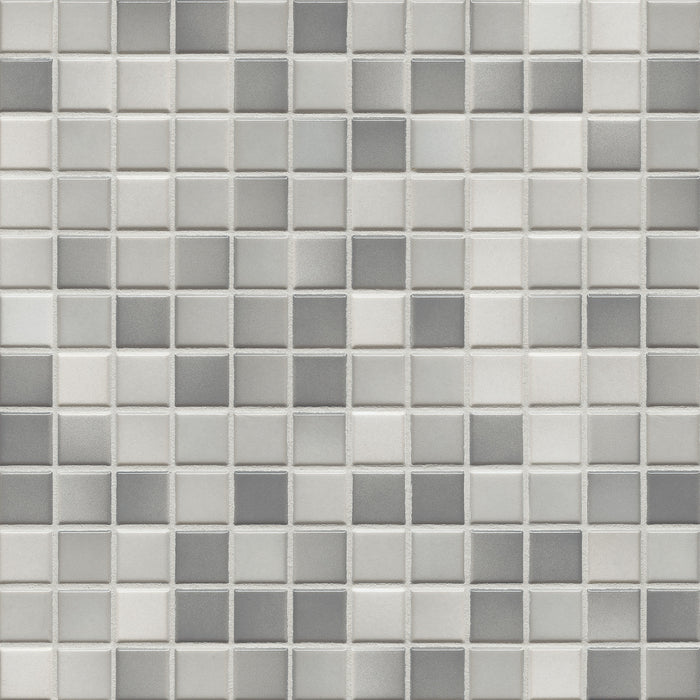Modwalls Mediterranean Mosaic Porcelain Tile | Marrakesh Blend Matte | Gray | Colorful Modern & Midcentury tile for bathrooms, kitchens, backsplashes, showers, floors, pools & outdoors.