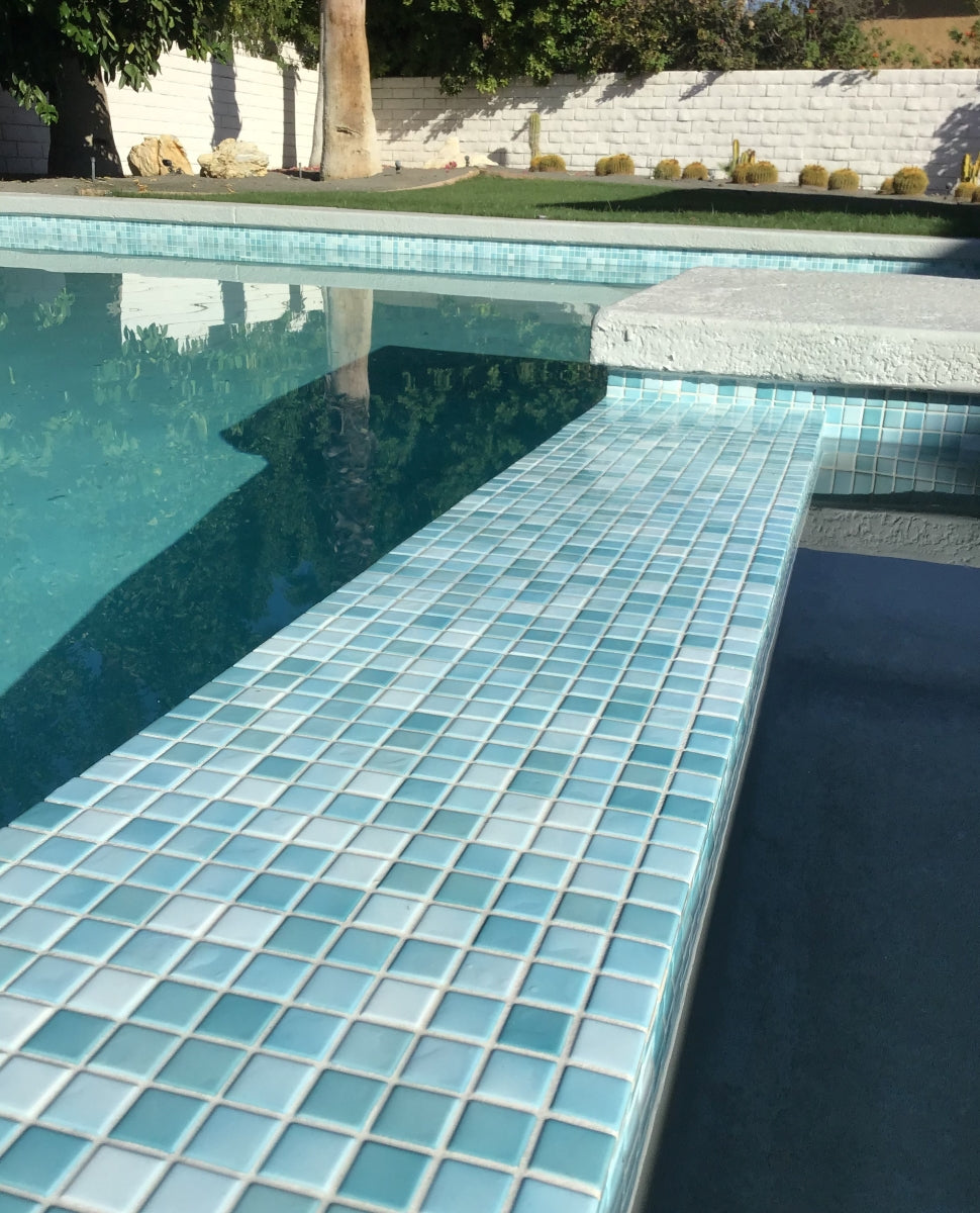 Modwalls Mediterranean Porcelain Mosaic Tile | Palermo | Colorful Modern & Midcentury tile for bathrooms, kitchens, backsplashes, showers, floors, pools & outdoors.