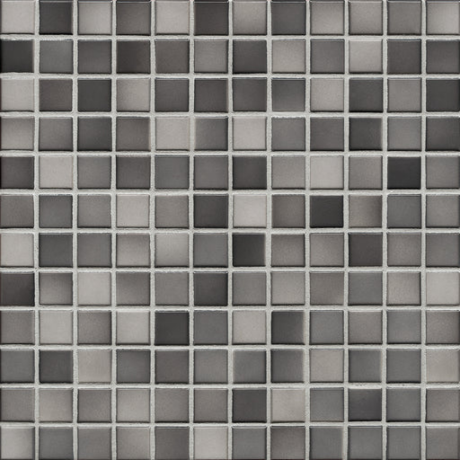 Modwalls Mediterranean Mosaic Porcelain Tile | Milano Blend Gloss | Gray | Colorful Modern & Midcentury tile for bathrooms, kitchens, backsplashes, showers, floors, pools & outdoors.