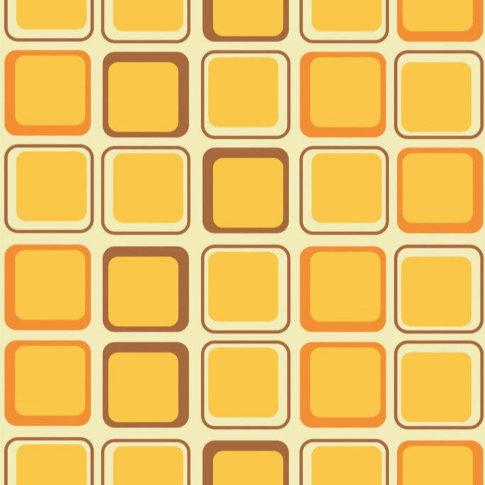 Modwalls ModPaper | ModBlock  | Yellow and brown | Colorful Midcentury and Retro wallpapers for bathrooms, kitchens, living rooms, dining rooms, baby rooms, kid’s rooms, and offices.