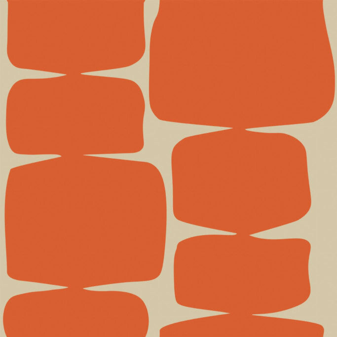 Modwalls ModPaper | ModLoft | Multicolor wallpaper with orange and cream designs | Colorful Midcentury and Retro wallpapers for bathrooms, kitchens, living rooms, dining rooms, baby rooms, kid’s rooms, and offices.