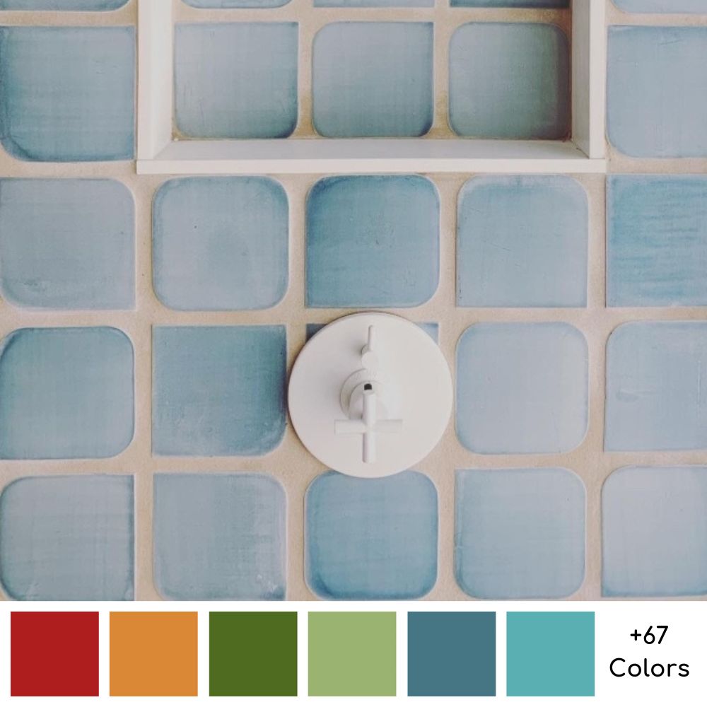 Modmix handmade ceramic tile is the perfect choice for midcentury modern homes, with distinctive retro shapes that play on the midcentury motif and make an excellent alternative to subway tile. Made to order in the USA. Great for backsplash, kitchen, shower and bathroom. Blue, green, yellow, orange, red, gray, purple, pink, teal, aqua, black, white and matte finish.