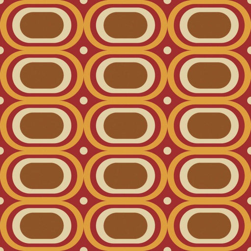 Modwalls ModPaper | ModOval HiFi| Multicolor wallpaper with orange and brown oval designs | Colorful Midcentury and Retro wallpapers for bathrooms, kitchens, living rooms, dining rooms, baby rooms, kid’s rooms, and offices.