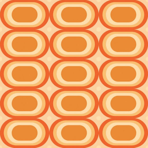 Modwalls ModPaper | ModOval Sunburst| Multicolor wallpaper with orange oval designs |  Colorful Midcentury and Retro wallpapers for bathrooms, kitchens, living rooms, dining rooms, baby rooms, kid’s rooms, and offices.