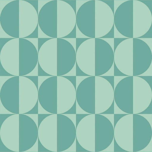 Modwalls ModPaper | ModReflection | Green circular repeating wallpaper design | Colorful Midcentury and Retro wallpapers for bathrooms, kitchens, living rooms, dining rooms, baby rooms, kid’s rooms, and offices.