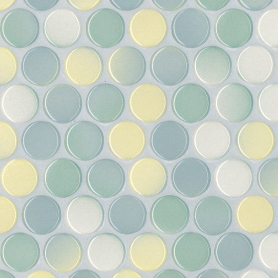 Sample of PopDotz Porcelain Tile | Necco Blend 1" Gloss