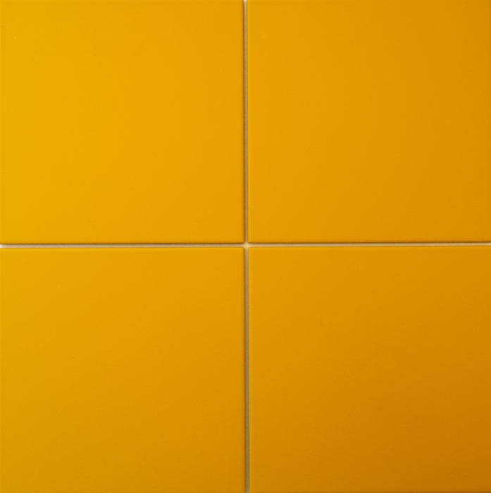 Modwalls ColorBlock 8 Porcelain Tile | Ochre | Orange tile | Colorful Modern & Midcentury tile for bathrooms, kitchens, backsplashes, showers, floors, pools & outdoors.