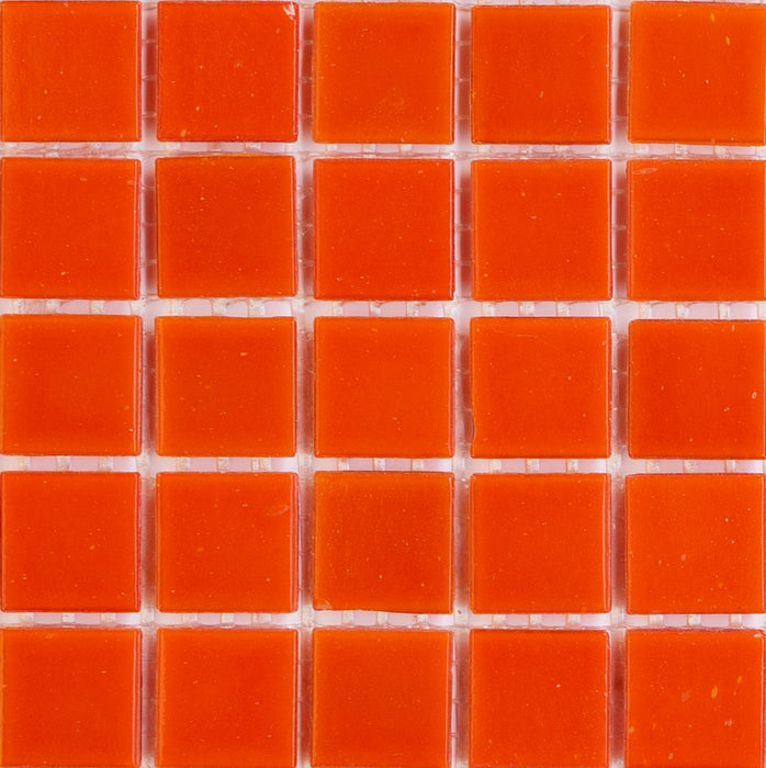 Sample of Brio Glass Mosaic Tile | Orange