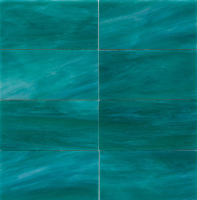 Modwalls Panorama Art Glass Subway Tile | Big Sur | Blue 3x6 | Colorful modern tile for backsplashes, kitchens, bathrooms, showers & feature areas.