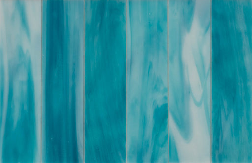 Modwalls Panorama Art Glass Subway Tile | Catalina | Blue 2x8 | Colorful modern tile for backsplashes, kitchens, bathrooms, showers & feature areas.