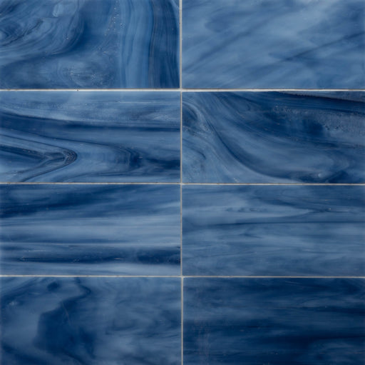 Modwalls Panorama Art Glass Subway Tile | Humboldt | Blue 3x6 | Colorful modern tile for backsplashes, kitchens, bathrooms, showers & feature areas.