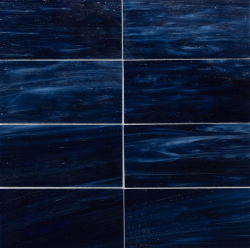 Modwalls Panorama Art Glass Subway Tile | Lassen | Blue 3x6 | Colorful modern tile for backsplashes, kitchens, bathrooms, showers & feature areas.