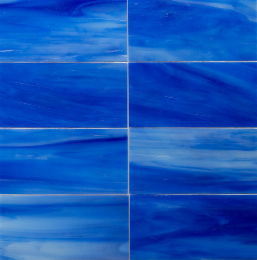 Modwalls Panorama Art Glass Subway Tile | Lobos | Blue 3x6 | Colorful modern tile for backsplashes, kitchens, bathrooms, showers & feature areas.