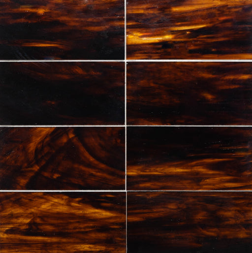 Modwalls Panorama Art Glass Subway Tile | Sequoia | Brown 3x6 | Colorful modern tile for backsplashes, kitchens, bathrooms, showers & feature areas.