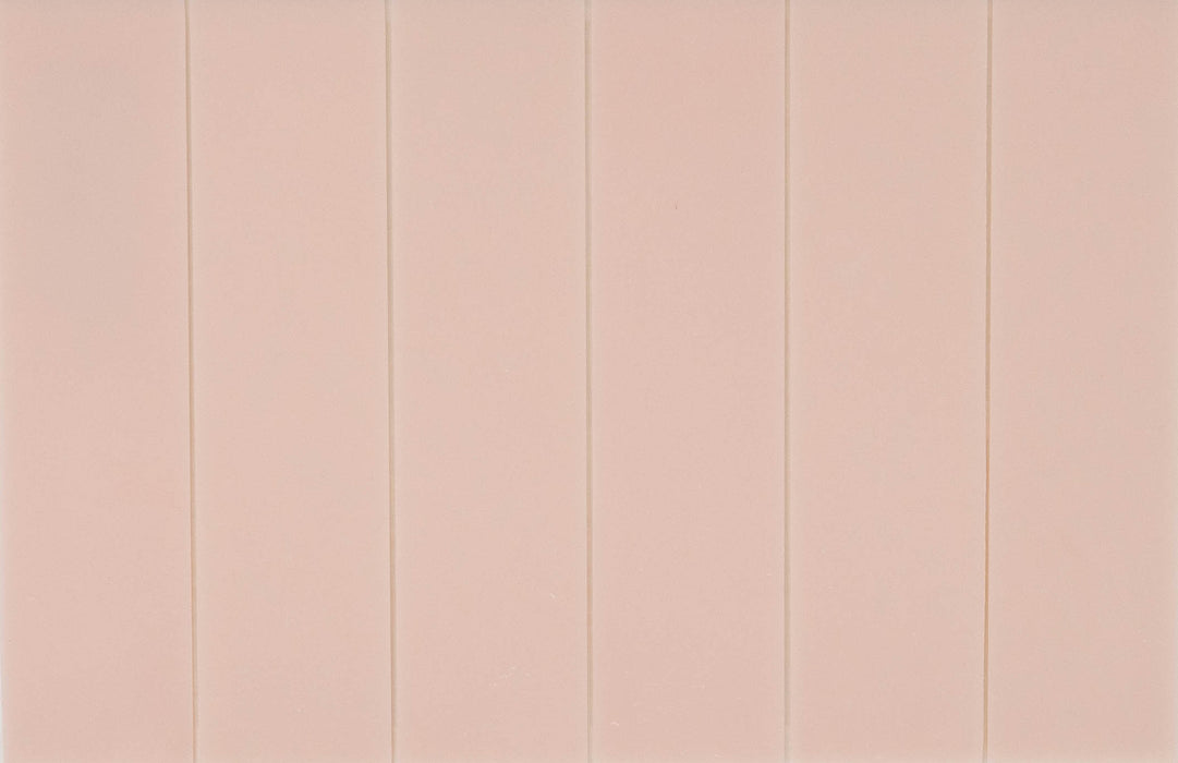 Modwalls Panorama Art Glass Subway Tile | Shell Beach | Pink 2x8 | Colorful modern tile for backsplashes, kitchens, bathrooms, showers & feature areas.
