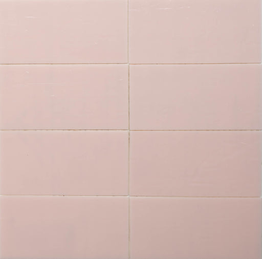 Modwalls Panorama Art Glass Subway Tile | Shell Beach | Pink 3x6 | Colorful modern tile for backsplashes, kitchens, bathrooms, showers & feature areas.