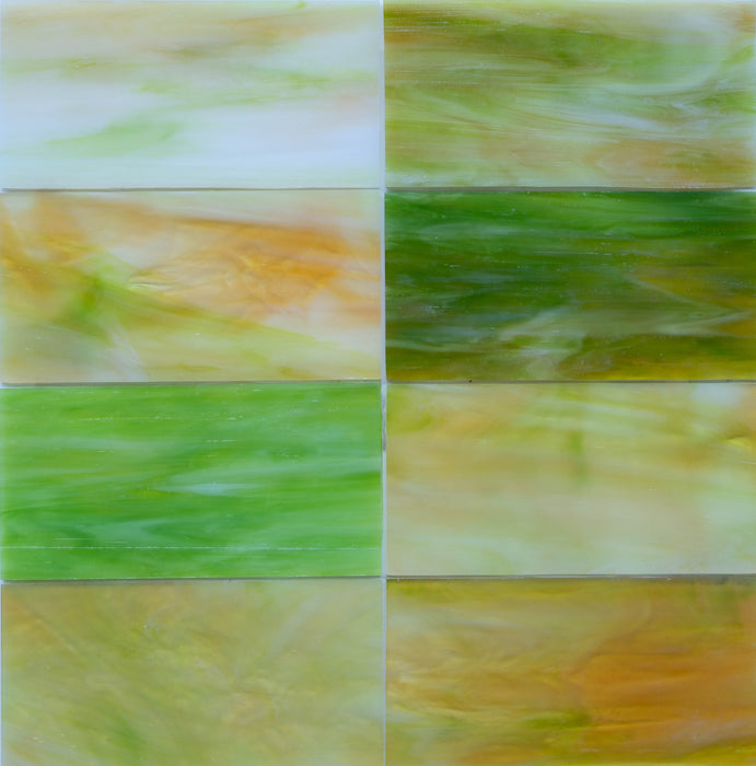 Modwalls Panorama Art Glass Subway Tile | Yosemite | Green 3x6 | Colorful modern tile for backsplashes, kitchens, bathrooms, showers & feature areas.