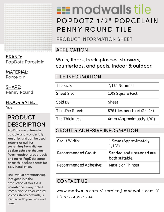 PopDotz Porcelain Tile | Poi Blend | 1/2" Gloss