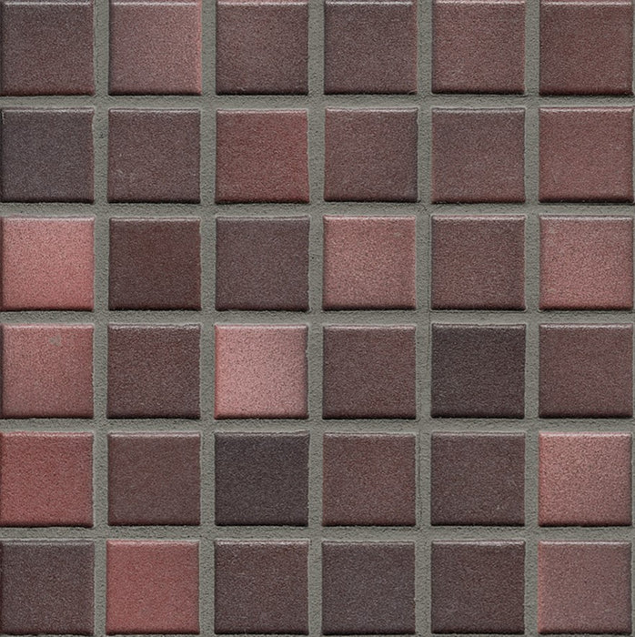 Sample of Modwalls Mediterranean Mosaic Porcelain Tile | Porto Blend Matte | red | Colorful Modern & Midcentury tile for bathrooms, kitchens, backsplashes, showers, floors, pools & outdoors.