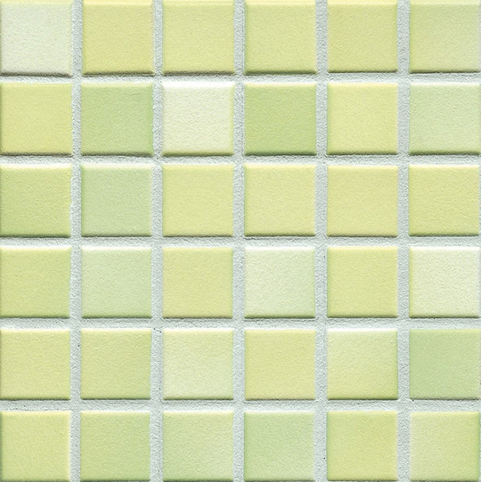 Sample of Modwalls Mediterranean Mosaic Porcelain Tile | Provence Blend Matte | Green | Colorful Modern & Midcentury tile for bathrooms, kitchens, backsplashes, showers, floors, pools & outdoors.