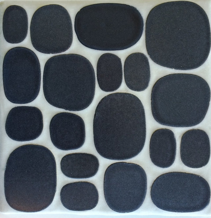 Modwalls Rex Ray Studio Rox Ceramic Tile | Eclipse | Black | Colorful Modern & Midcentury tile for interior walls, bathrooms, kitchens, backsplashes, showers.