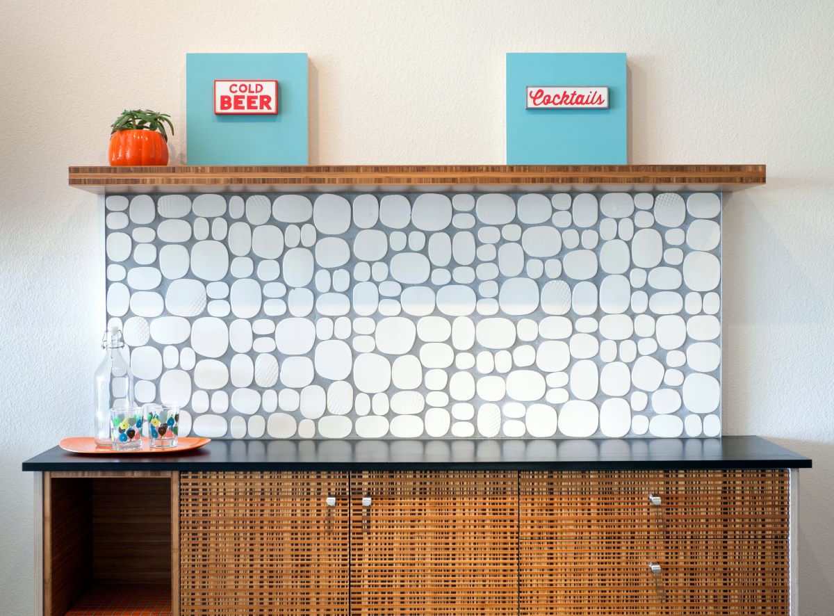 Modwalls Rex Rox Handmade Ceramic Tile | Lunar White | Modern tile for backsplashes, kitchens, bathrooms, showers & feature areas.