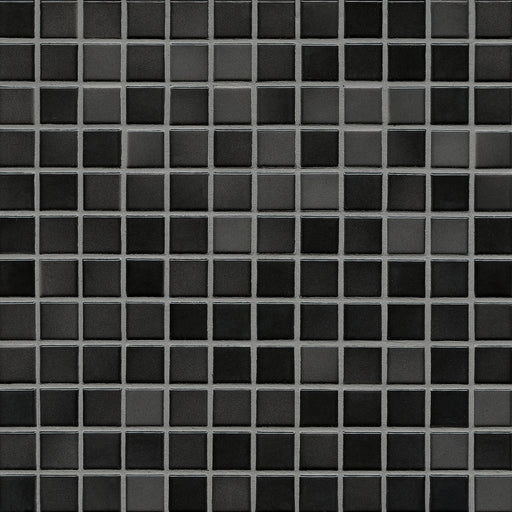 Modwalls Mediterranean Mosaic Porcelain Tile | Roma Blend Gloss | Black | Colorful Modern & Midcentury tile for bathrooms, kitchens, backsplashes, showers, floors, pools & outdoors.