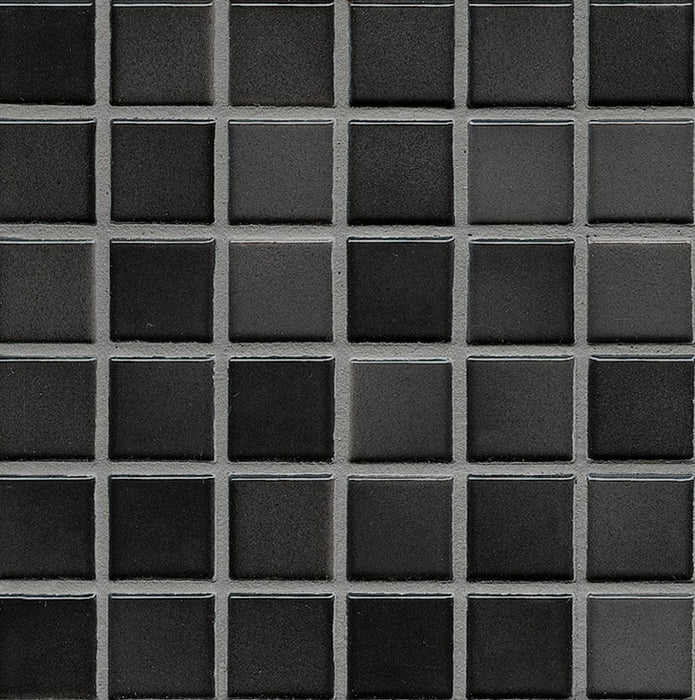 Sample of Mediterranean Mosaic Tile | Roma Blend Black Gloss