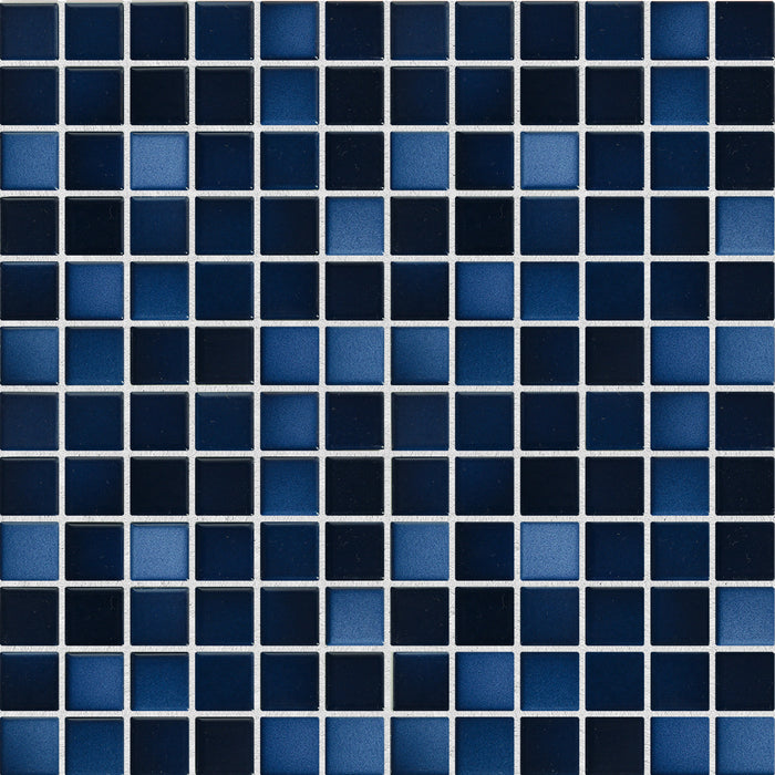 Modwalls Mediterranean Mosaic Porcelain Tile | Santorini Blend Gloss | Blue | Colorful Modern & Midcentury tile for bathrooms, kitchens, backsplashes, showers, floors, pools & outdoors.