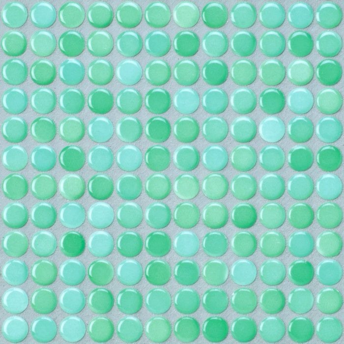 Sample of PopDotz Porcelain Tile | Spearmint Blend 1/2" Gloss