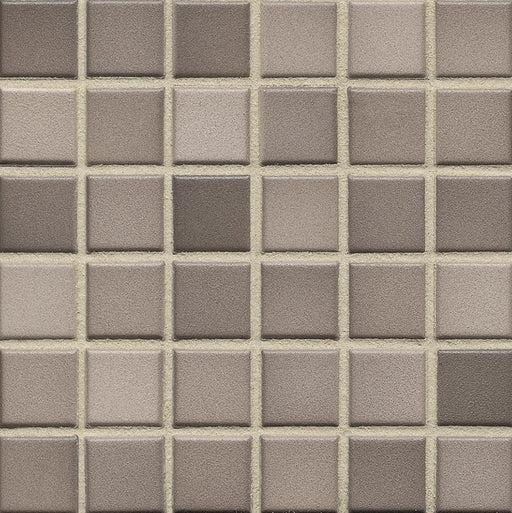 Sample of Modwalls Mediterranean Mosaic Porcelain Tile | Tripoli Blend Matte | Tan | Colorful Modern & Midcentury tile for bathrooms, kitchens, backsplashes, showers, floors, pools & outdoors.